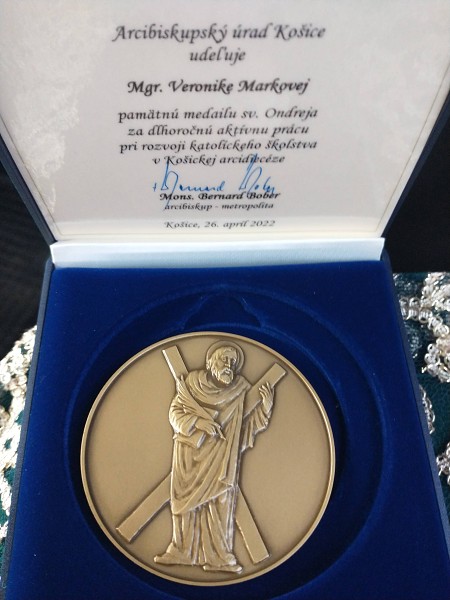 medaila sv. Ondreja pre Mgr. Veroniku Markovú